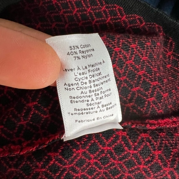 Talbots red black shawl neck sweater top size MP scoop - Picture 8 of 9